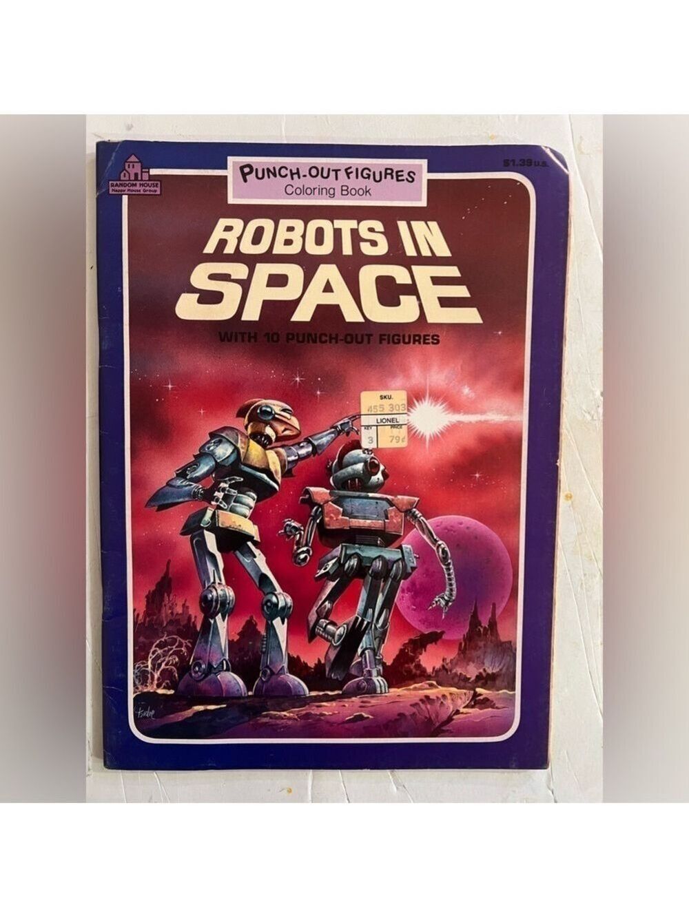 1989 ROBOTS IN SPACE Coloring Book Random House